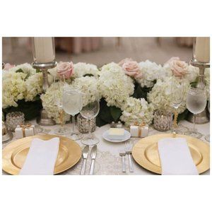 10 pack | Ivory Silk Hydrangea Artificial Flowers for Home Wedding Bouquet